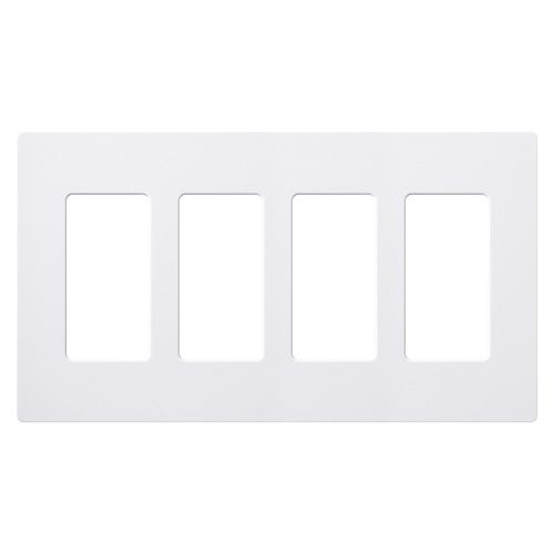 Claro 4 Gang Decorator/Rocker Wallplate, Gloss, White (1-Pack)