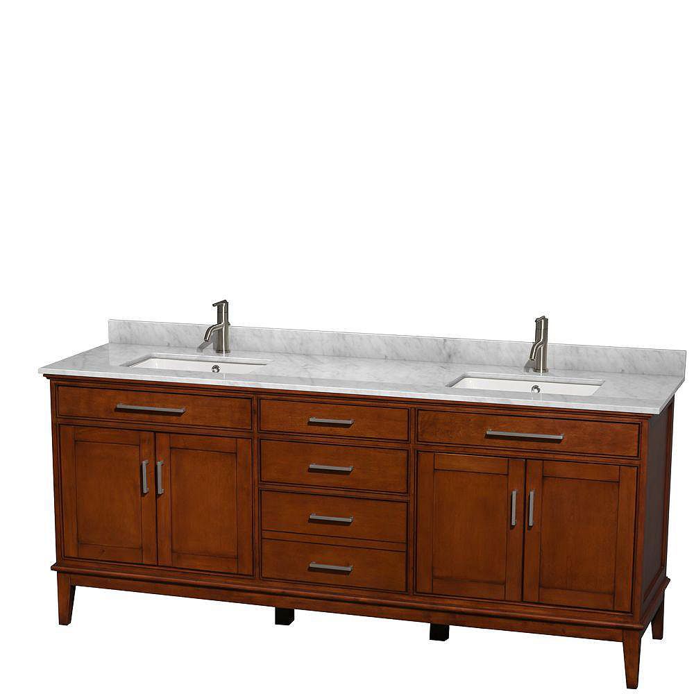 Wyndham Collection Hatton 80inch W 3Drawer 4Door Vanity