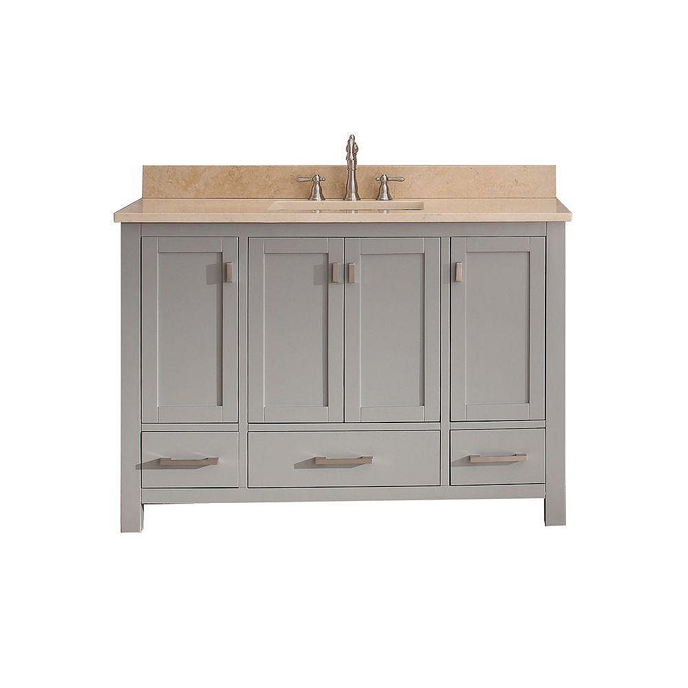 Avanity Modero 49-inch W Freestanding Vanity in Grey With Marble Top in