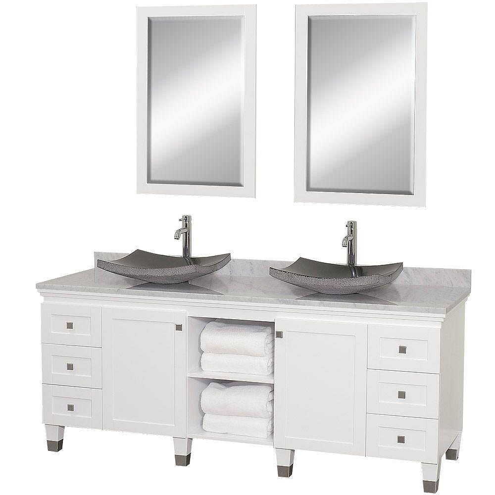 Wyndham Collection Premiere 72inch W 6Drawer 2Door Vanity in White
