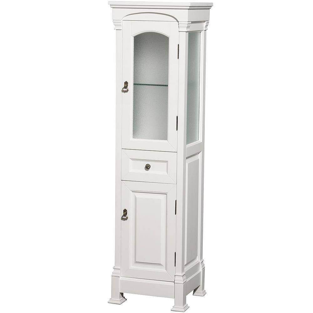 Wyndham Collection Andover 18 In W Linen Storage Cabinet In White The Home Depot Canada