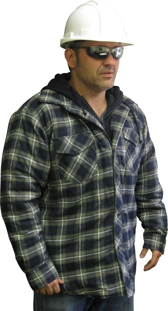 hooded insulated flannel shirt