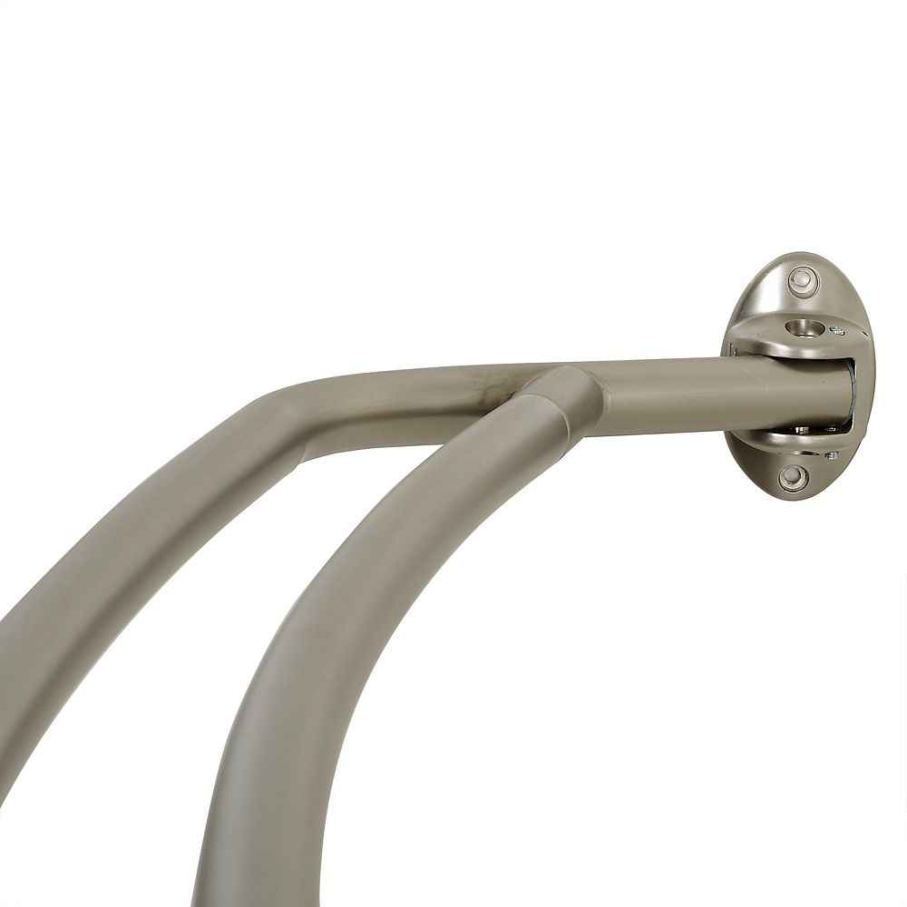 Zenna Home 72 Inch Aluminum Double Adjustable Curved Shower Rod In Satin Nickel The Home Depot Canada