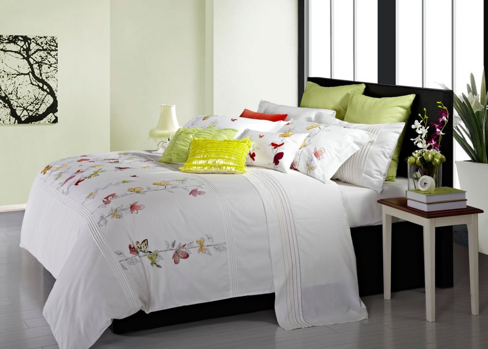 Housse de couette Trace de ski blanc deco montagne
