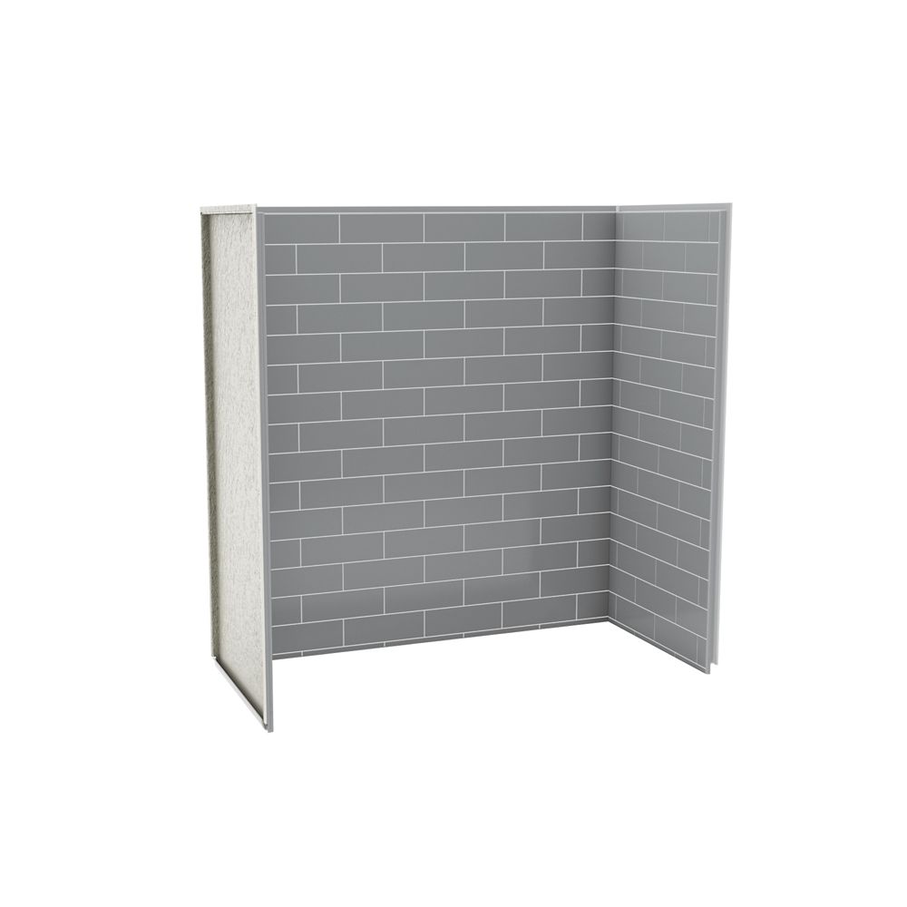 utile metro ash grey 60l x 30w x 60h alcove tub shower wall kit 3 piece