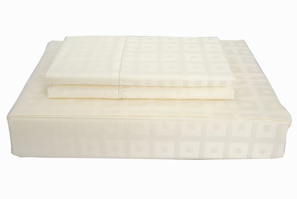 Maholi 400TC Bliss Sheet Set, Ivory, Queen The Home Depot Canada