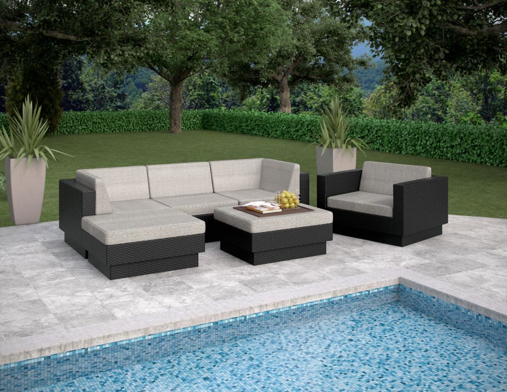 Sonax Park Terrace 6Piece Double Armrest Sectional Patio Set in