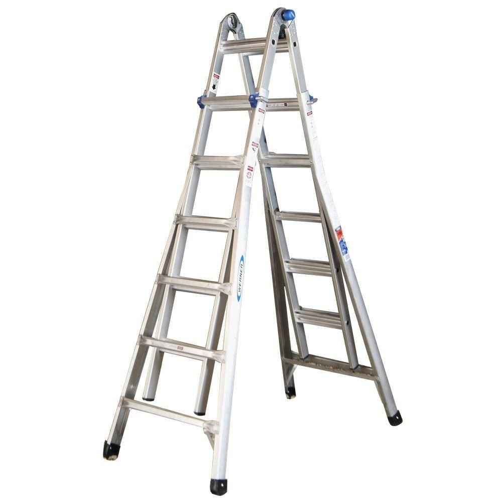 Werner Aluminum Telescoping Multi Purpose Ladder Grade 1A 300 Lb Load   P 1000817540 