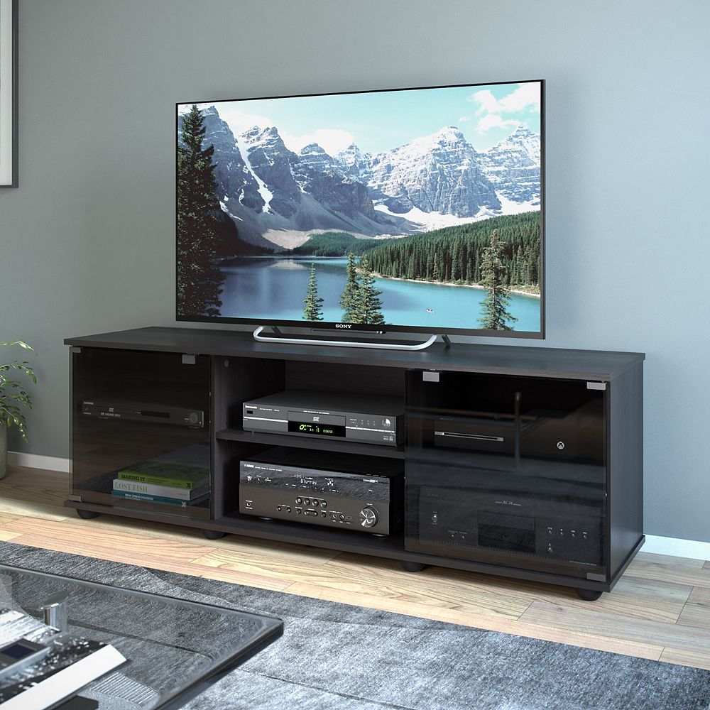 Sonax Fiji 60 Inch X 15 75 Inch X 19 75 Inch Tv Stand In Ravenwood Black The Home Depot Canada