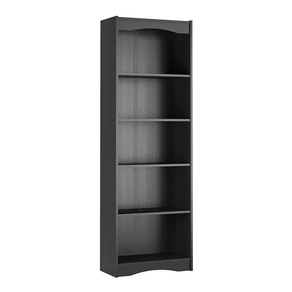 Shelf Manufactured Wood Cubed Bookcase, 72 Inch Black Bookcase