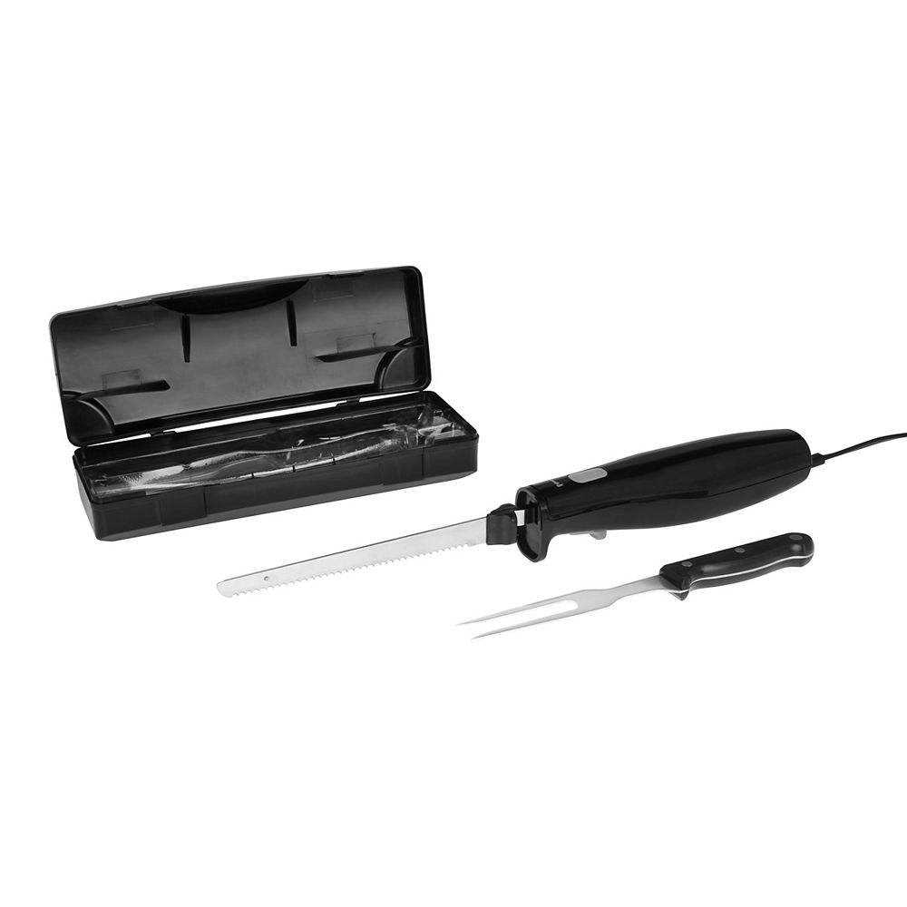 Kalorik Black Quick Slice Electric Knife Carving Set The Home Depot