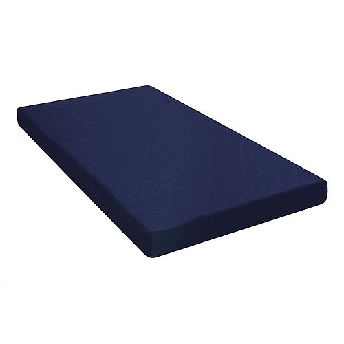 6 Inch Twin Quilted Top - Bunk Bed Mattress, Navy Blue