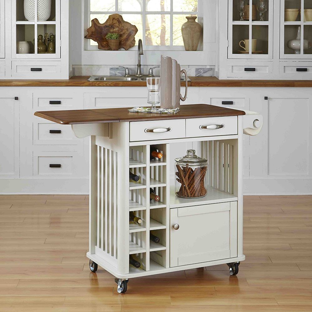 Home Styles Danville Kitchen Cart White Finish The Home Depot Canada