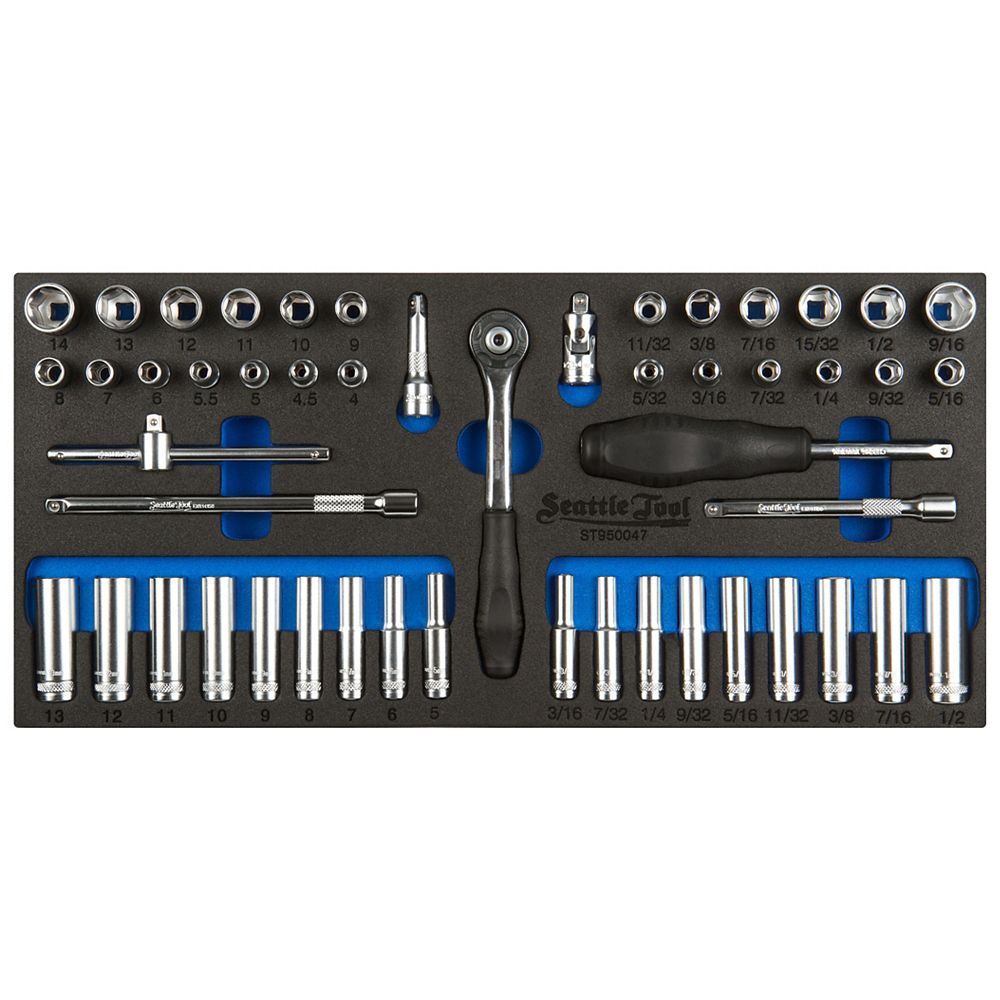 Seattle Tool 50-Piece 1/4-inch Socket and Driver Set - Metric and SAE ...