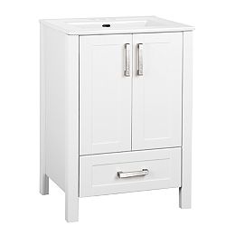 Delchester 23.6-inch W Vanity Bathroom Cabinet in White