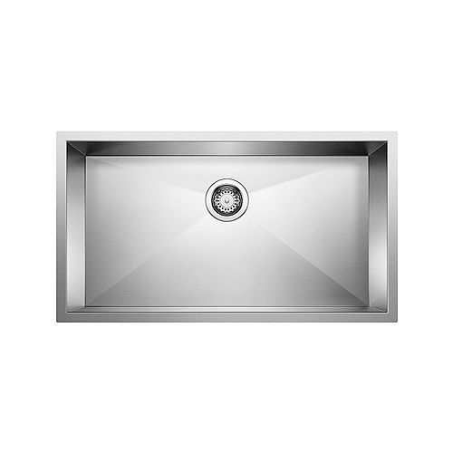 QUATRUS U SUPER SINGLE, Large Single Bowl Undermount Kitchen Sink, Stainless Steel