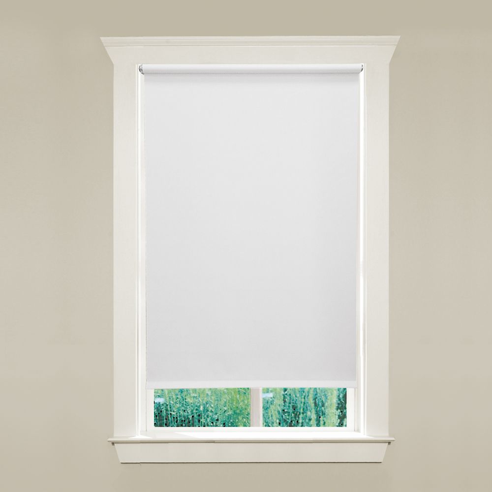 Producto: Cordless Roller Shades 100% Blackout Blinds For Windows And Doors, Pull Down Room Darkening Window Shades, Easy To Install For Home And Office, White, Fixed 75 Inches High, 23 Inches Width(Color: White, Tamaño: 23"W X 75"H)