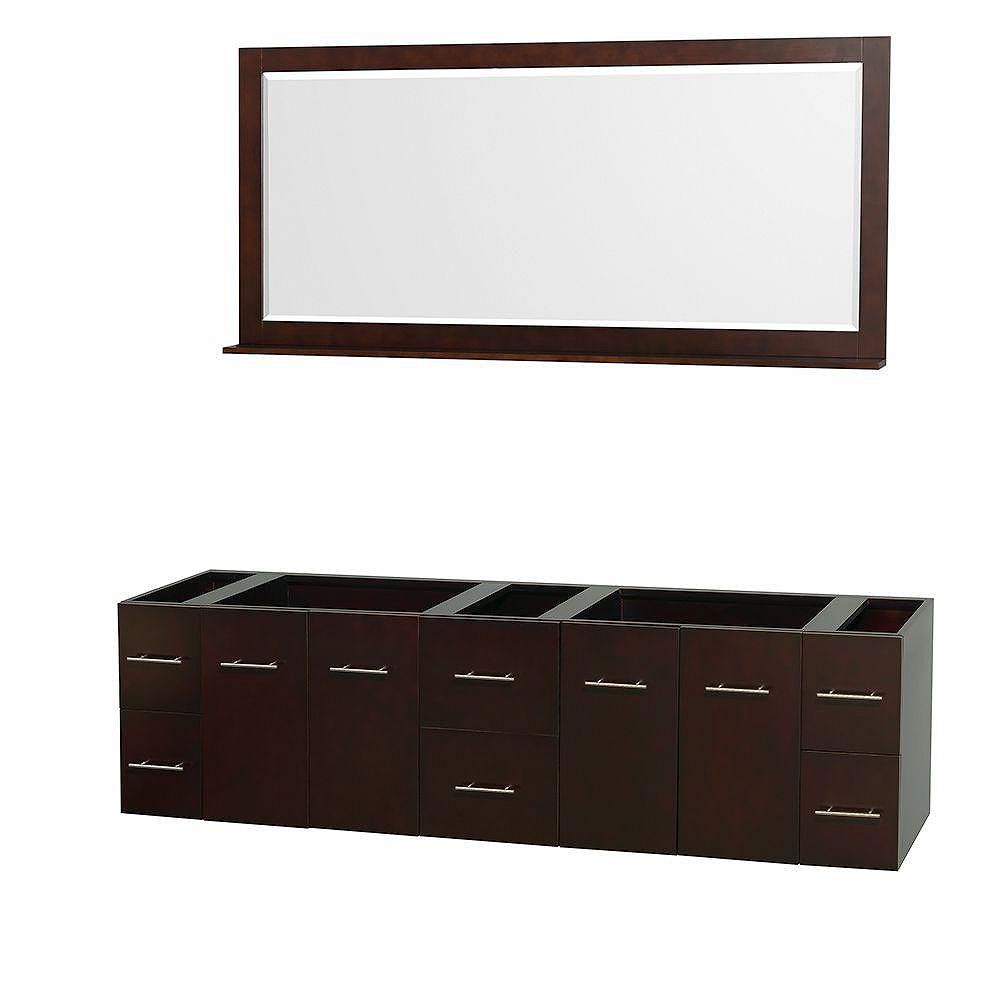 Wyndham Collection Centra 80inch Double Vanity with Mirror in