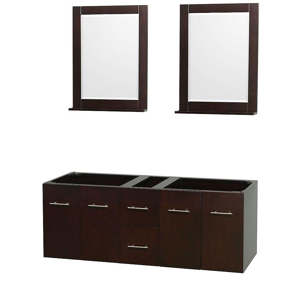 Wyndham Collection Centra 60inch Double Vanity with Mirrors in Espresso The Home
