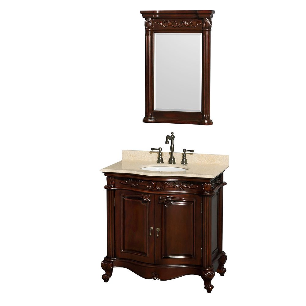 Wyndham Collection Edinburgh 36 Inch W Vanity In Brown The Home Depot Canada