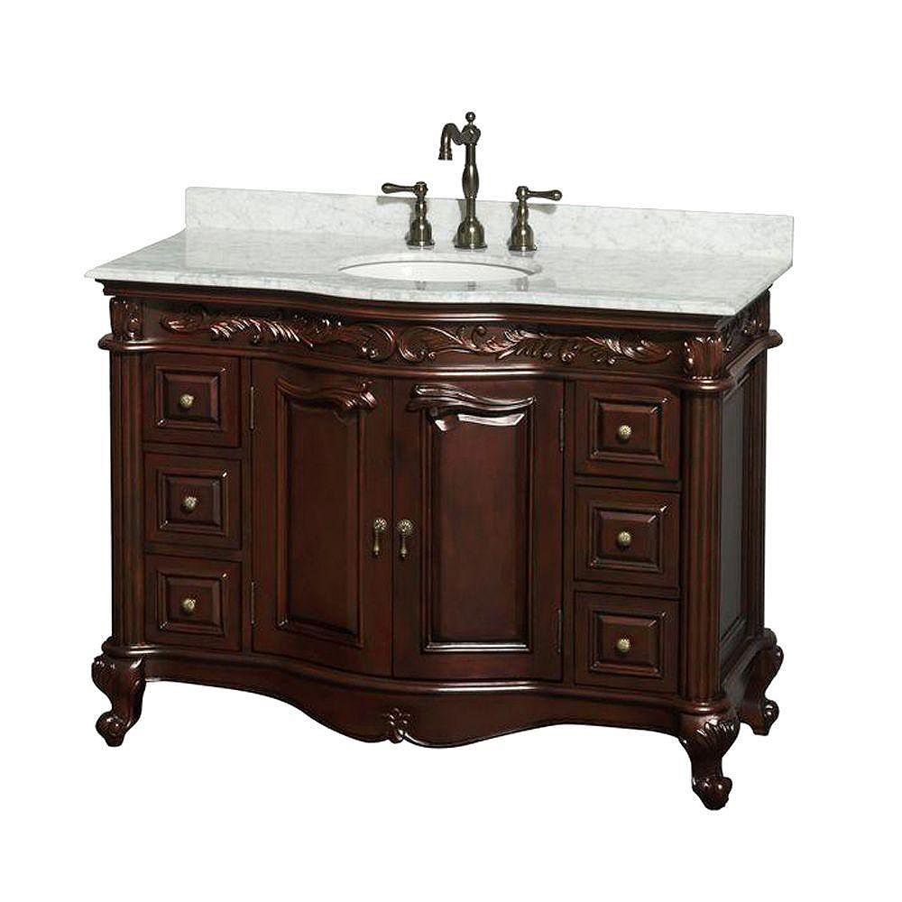 Wyndham Collection Edinburgh 48 Inch W Vanity In White The Home Depot Canada