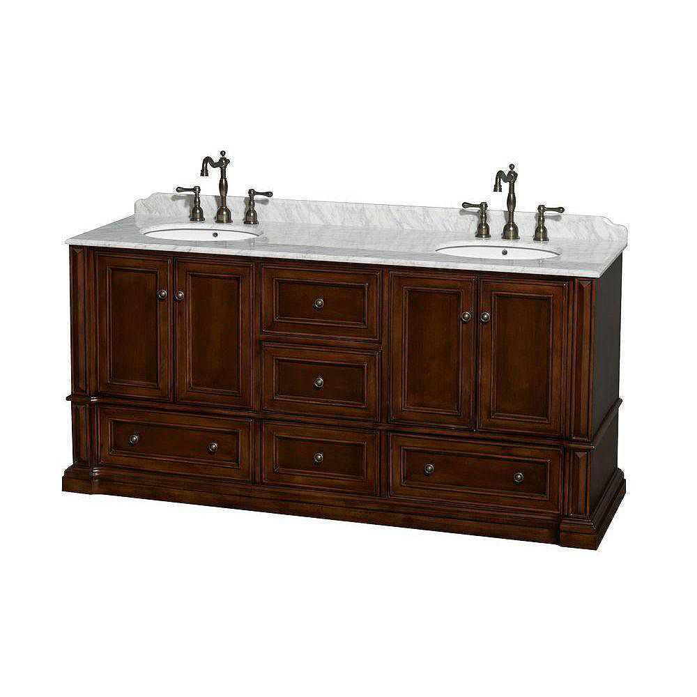 Wyndham Collection Rochester 72 Inch W Vanity In Brown The Home Depot Canada