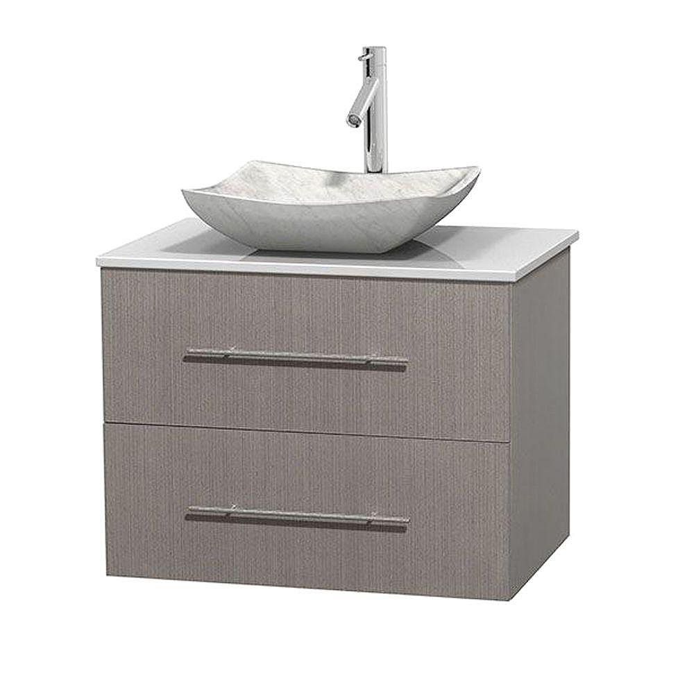 Wyndham Collection Centra 30-inch W 1-Drawer 1-Door Wall Mounted Vanity ...