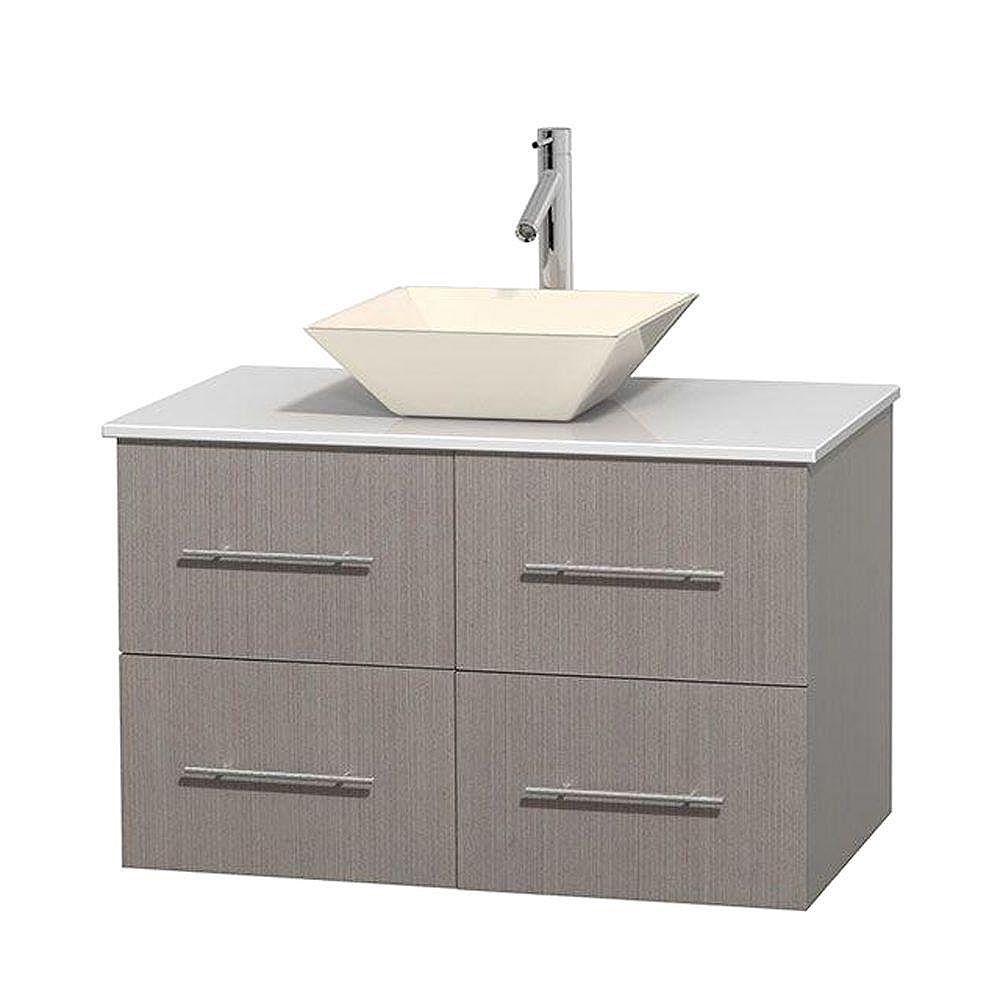 Wyndham Collection Centra 36-inch W 2-Drawer 2-Door Wall Mounted Vanity ...