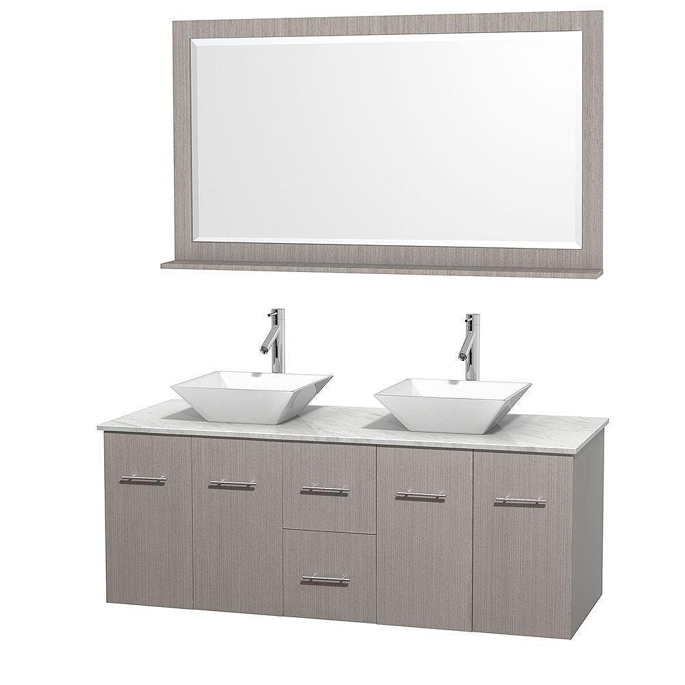 Wyndham Collection Centra 60-inch W 2-Drawer 4-Door Wall Mounted Vanity ...