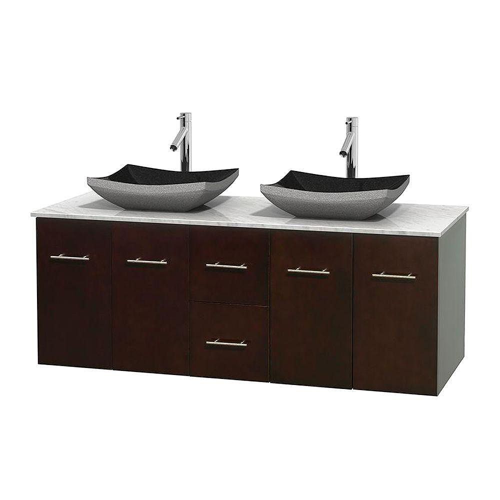 Wyndham Collection Centra 60-inch W 2-Drawer 4-Door Wall Mounted Vanity ...