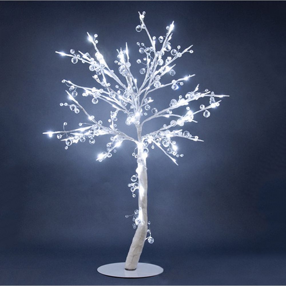 HiLine Gift Floral Lights Lighted Crystal Tree with 96 LED Lights, 384 Crystals, Indoor