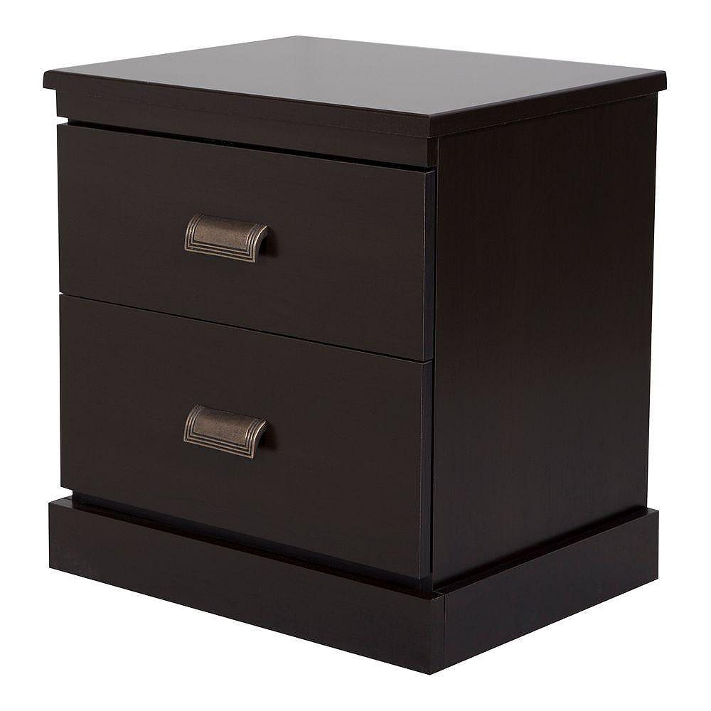 South Shore Gloria 22 Inch X 23 25 Inch X 17 Inch 2 Drawer Nightstand In Brown The Home Depot Canada