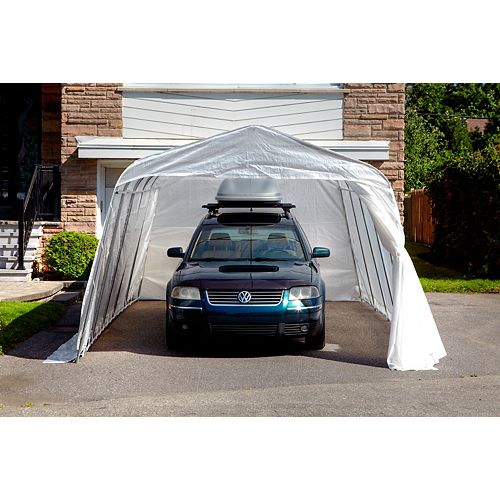 Bronco 11 ft. x 16 ft. Car Shelter with Clear Roof