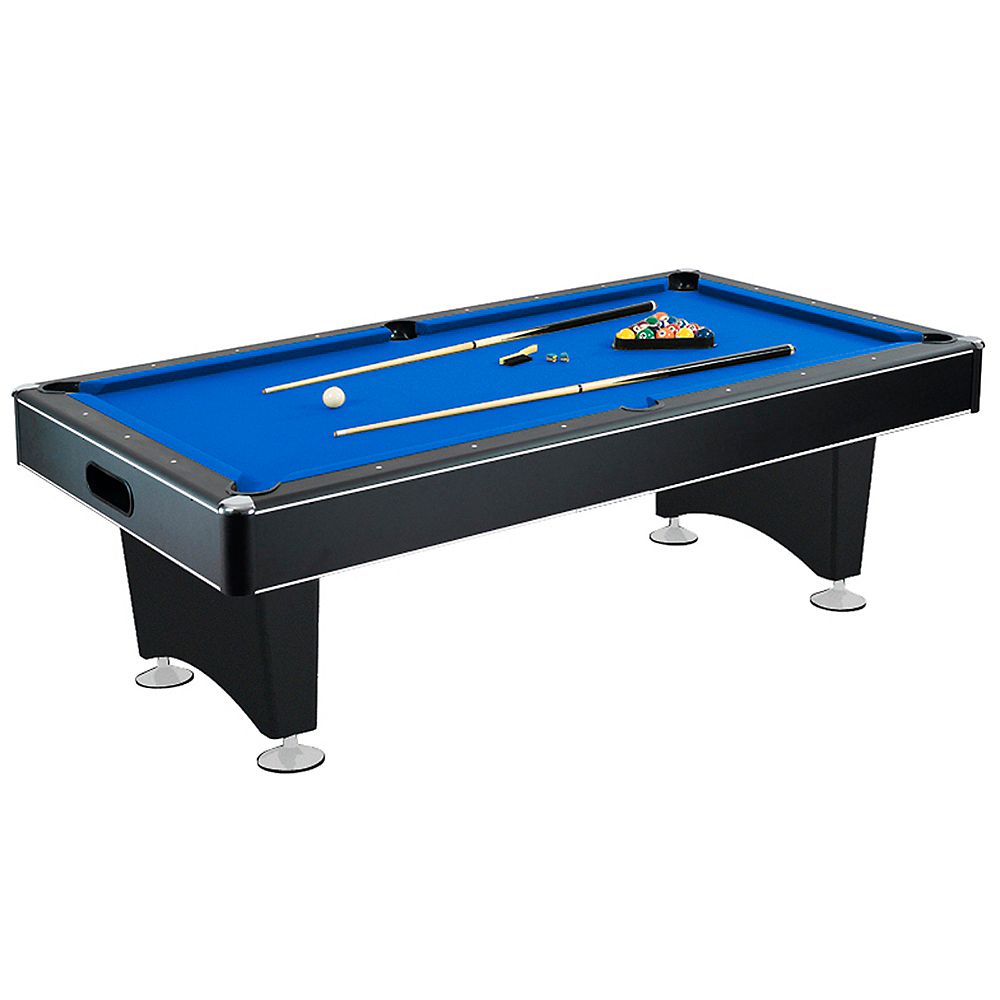 Hathaway Hustler 7 Foot Pool Table With Blue Felt Internal Ball Return System Easy Assem The Home Depot Canada