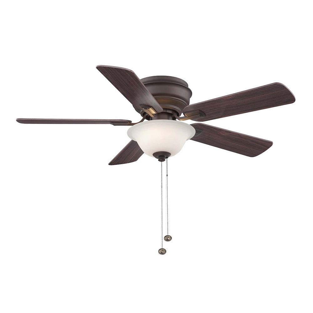 Hampton Bay Hawkins 44 Inch Indoor Oil Rubbed Bronze Ceiling Fan With Integrated Led Light The Home Depot Canada