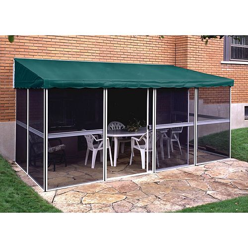 Gazebo Penguin Add-a-Room 11 ft. 4-inch x 22 ft. 7-inch Deluxe Solarium in White/Green