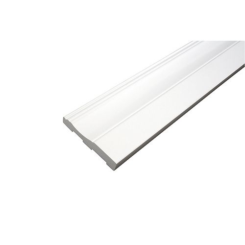 Baseboard - Prefinished Ready to Install - Fauxwood White - 3-1/2 In. x 5/8 In. x 8 Ft.