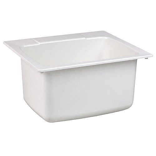 22-inch x 25-inch Moulded Fiberglass Self-Rimming Utility Sink in White