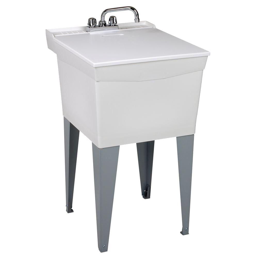 MUSTEE Utilatub Combo Laundry Tub With Faucet, Supply Lines, P-Trap ...