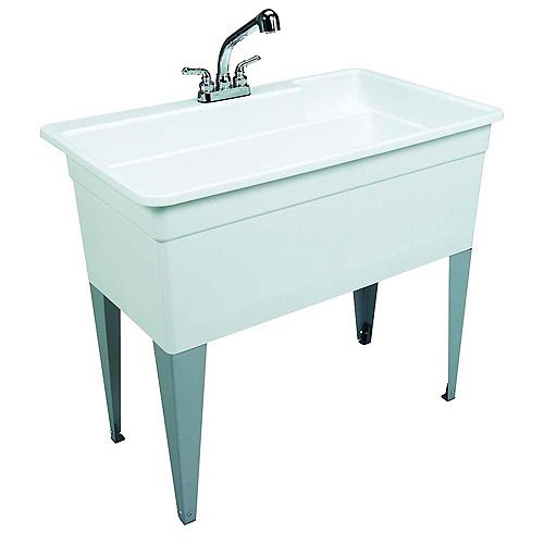 BigTub Single Laundry Tub with Faucet, Supply Line, P-Trap