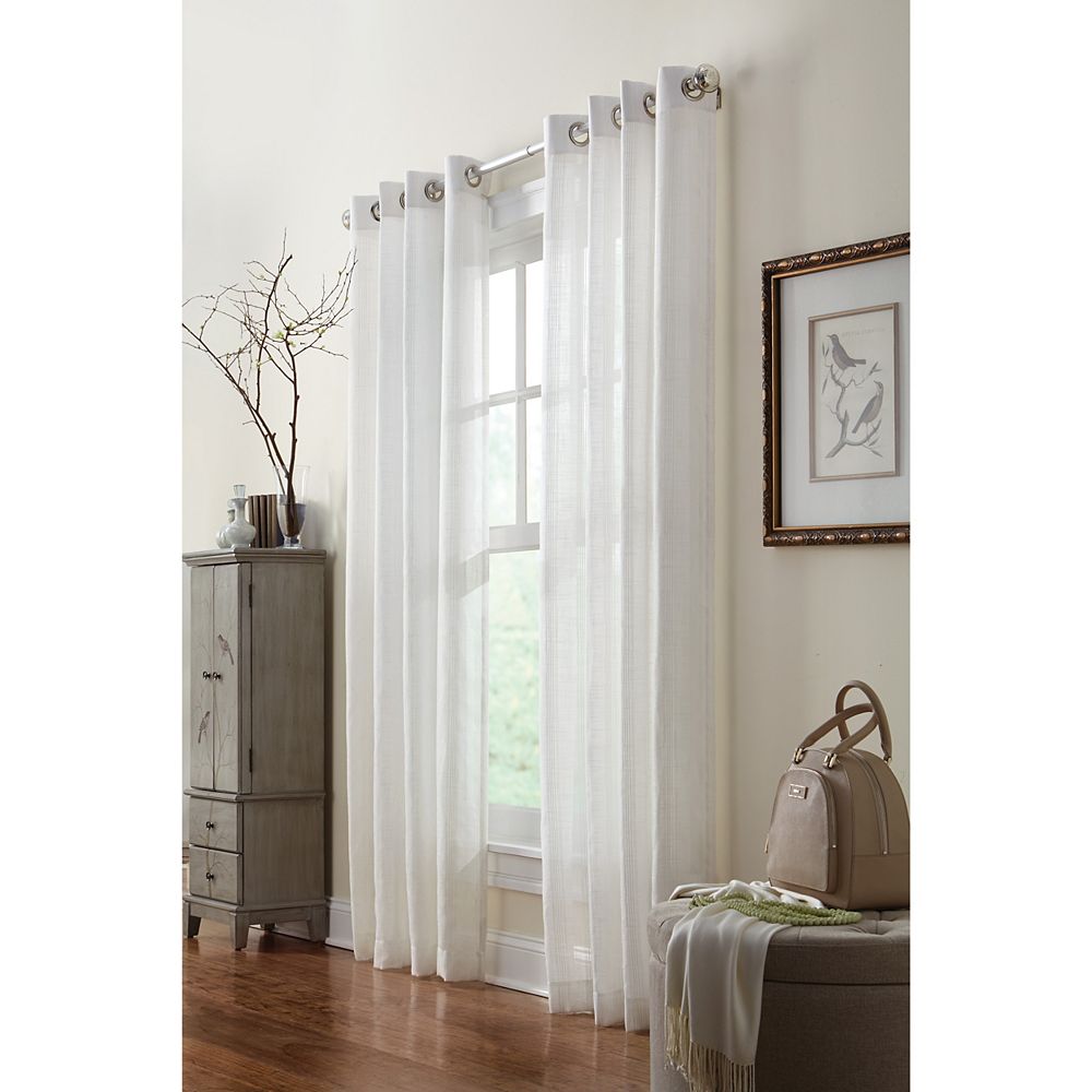 Home Decorators Collection Stephon Sheer Vertical Stripe Grommet Panel