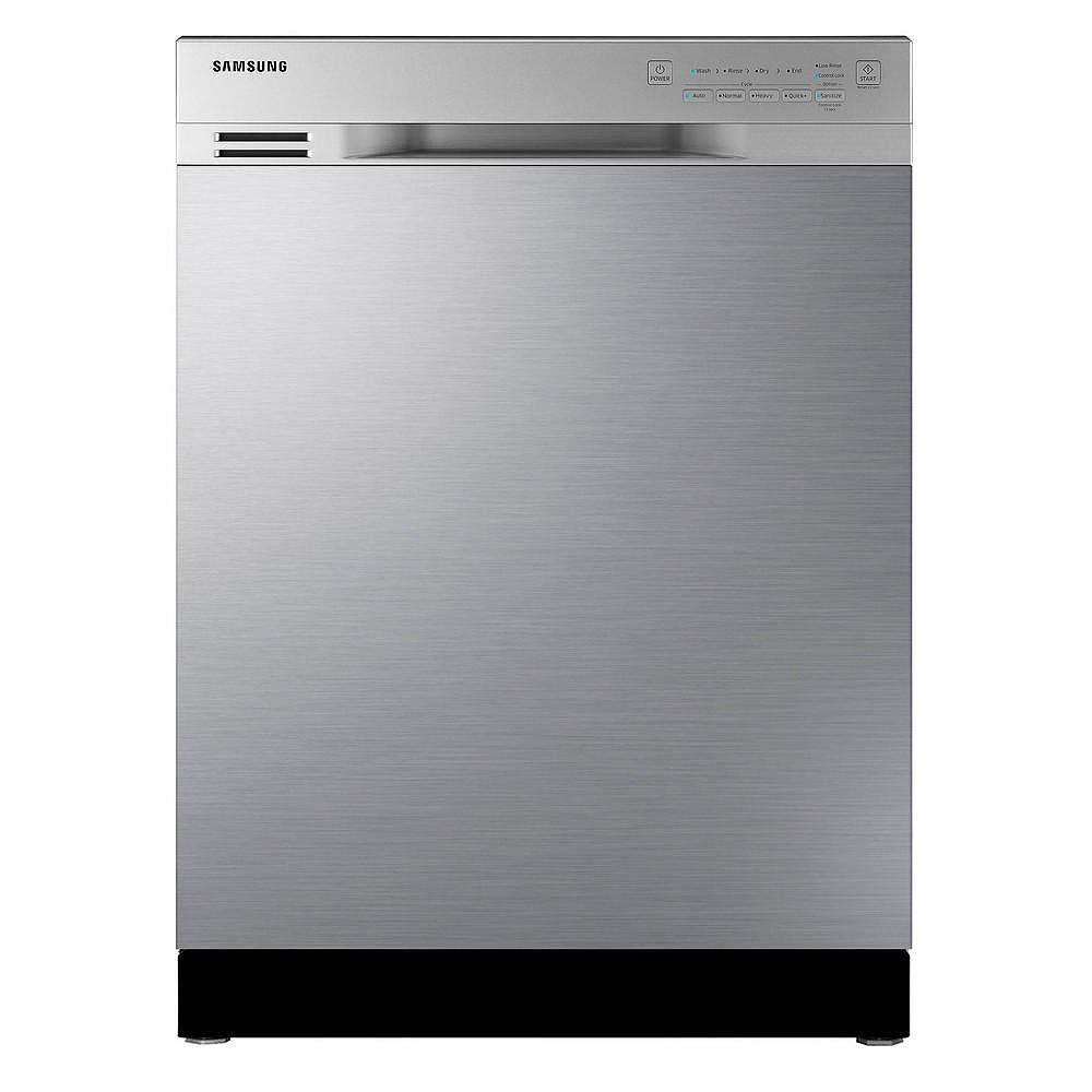 Samsung 24 Inch Front Control Dishwasher In Stainless Steel With Stainless Steel Tub Ene The Home Depot Canada