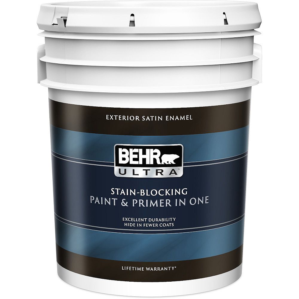 BEHR ULTRA ULTRA Peinture et apprêt en un extérieur émail satiné Base foncée, 18,9 L Home