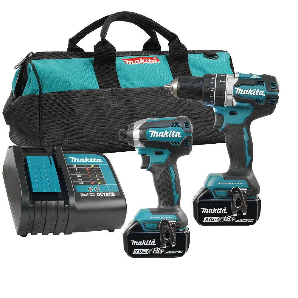 MAKITA 18V Brushless 3.0 Ah LiIon Hammer Driver Drill and Impact