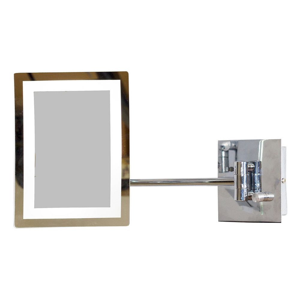 American Imaginations 6.25 In. W x 8.5 In. H Rectangle LED Mirror With Light Dimmer And 3x Zoom