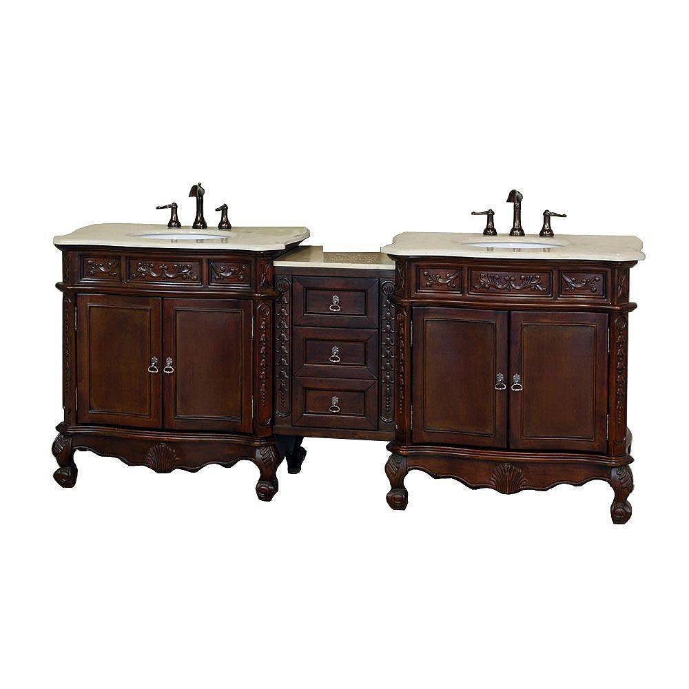 Bellaterra Ashby 82.70inch W 3Drawer 4Door Vanity in