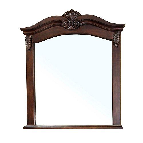 Bellaterra Ashby 38-6/10 In. L X 33-1/2 In. W Wall Mirror in Walnut