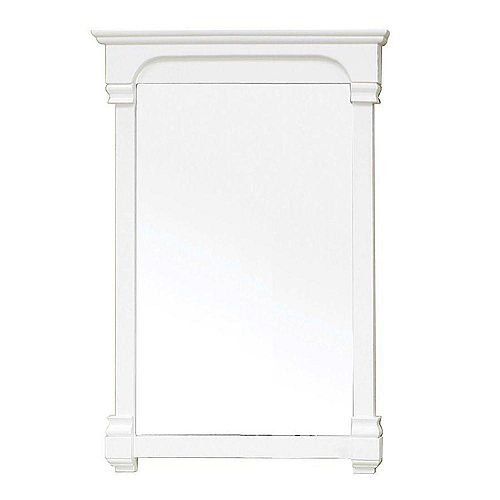 Bellaterra Harmon 42 In. L X 24 In. W Solid Wood Frame Wall Mirror in Cream White