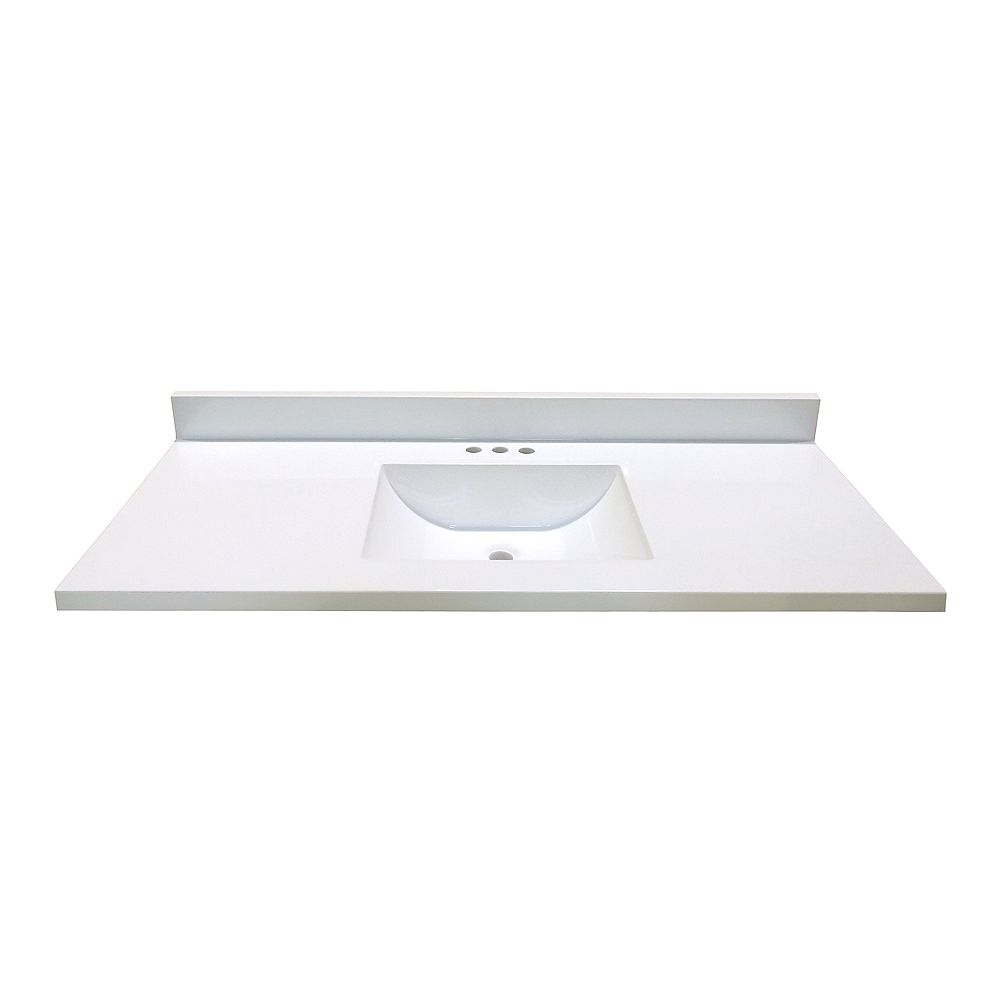 Magick Woods 49 In W X 22 In D White Vanity Top With Wave Bowl The Home Depot Canada