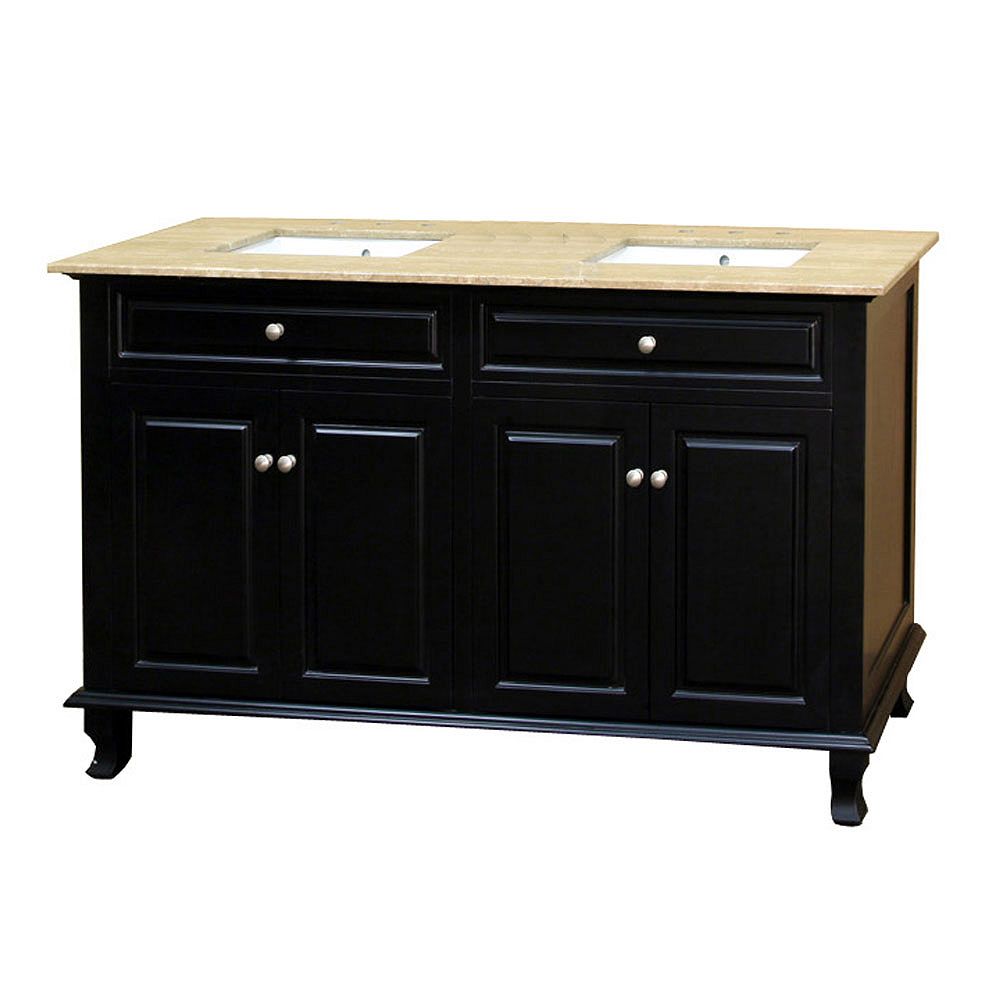 Bellaterra Cardiff 62 Inch W 4 Door Vanity In Black With Engineered Stone Top Beige Tan The Home Depot Canada Bellaterra Cardiff 62 Inch W 4 Door, 41 Bathroom Vanity Canada